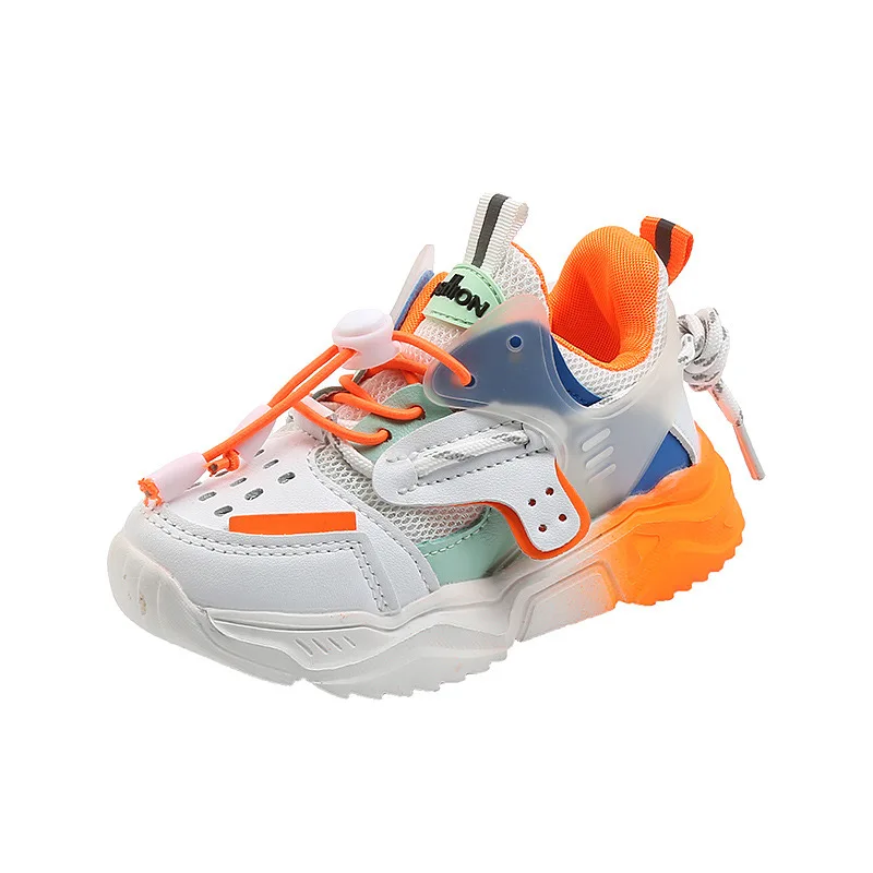 

2021 Spring New Breathable Mesh Children's Sports Shoes Color Matching Girls Boys Soft Sole Comfortable Casual Kids Shoes CS136