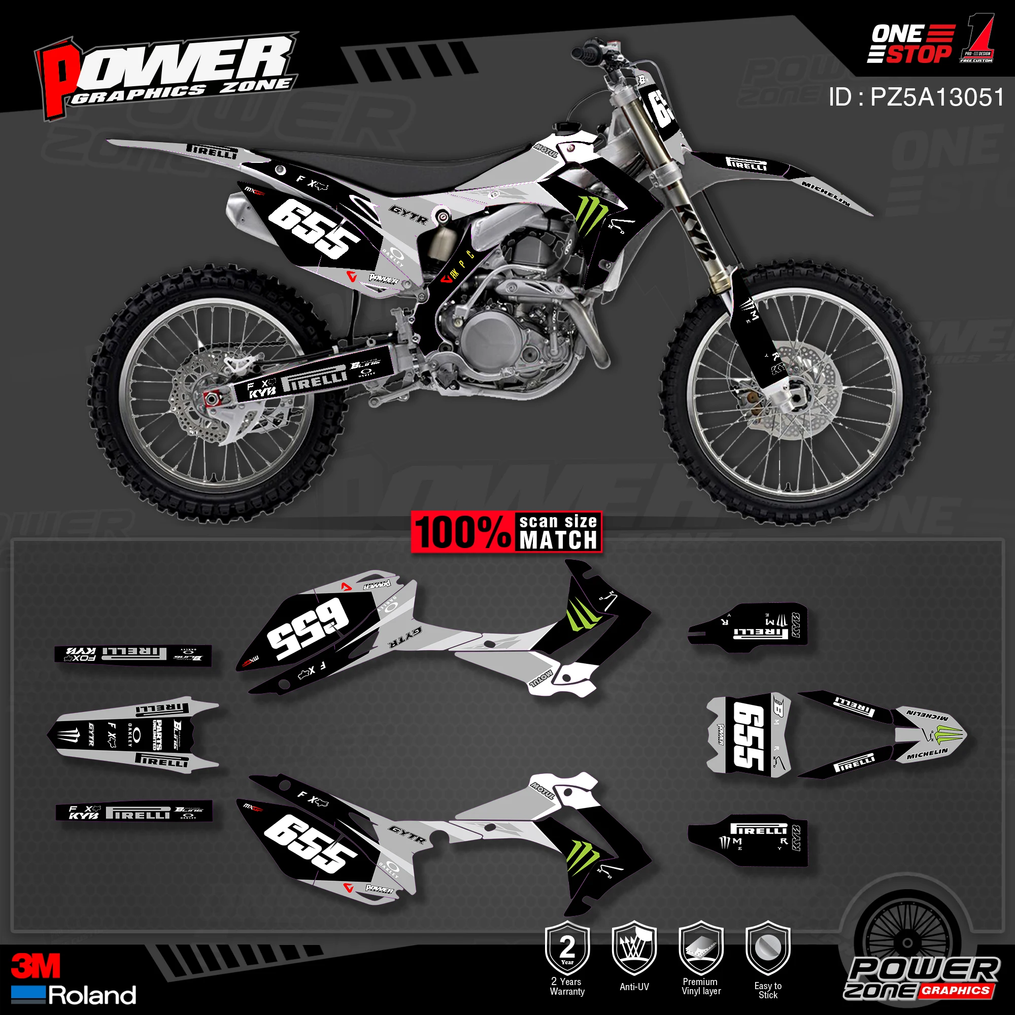 Персонализированные графические фоны PowerZone Team наклейки 3M Набор наклеек для HONDA