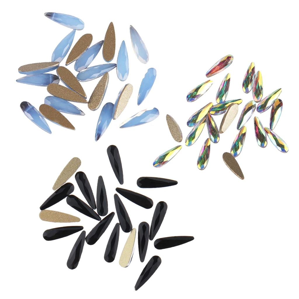 

20Pcs AB Color Nail Art Rhinestone Flat Bottom Salon Manicure 3D Decor Tools