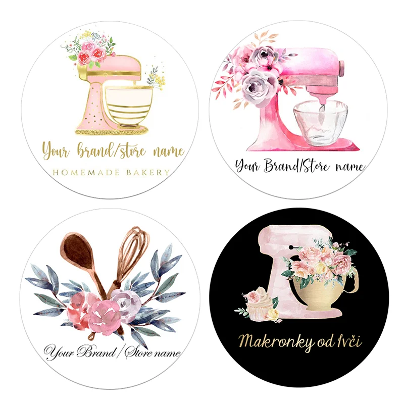 

Cake Bakery Dessert Shop Logo Stickers Party Decoration Stickers Baked Pastries Personalized Custom Store Name Slogan Stickers