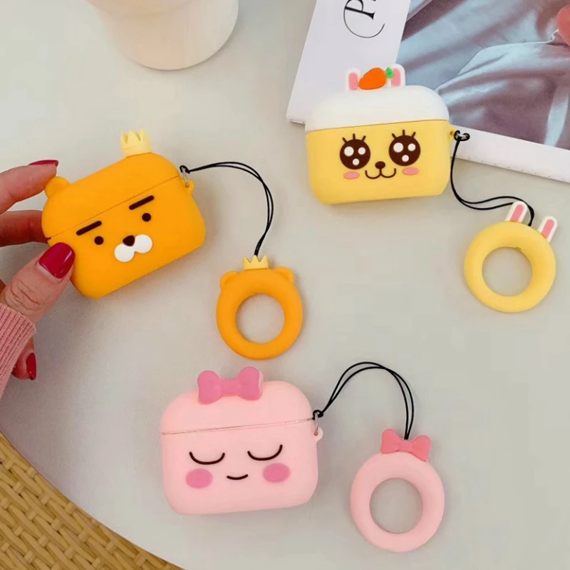 3D чехол для наушников Airpods Pro Чехол Силиконовый кактус медведь Мультяшные