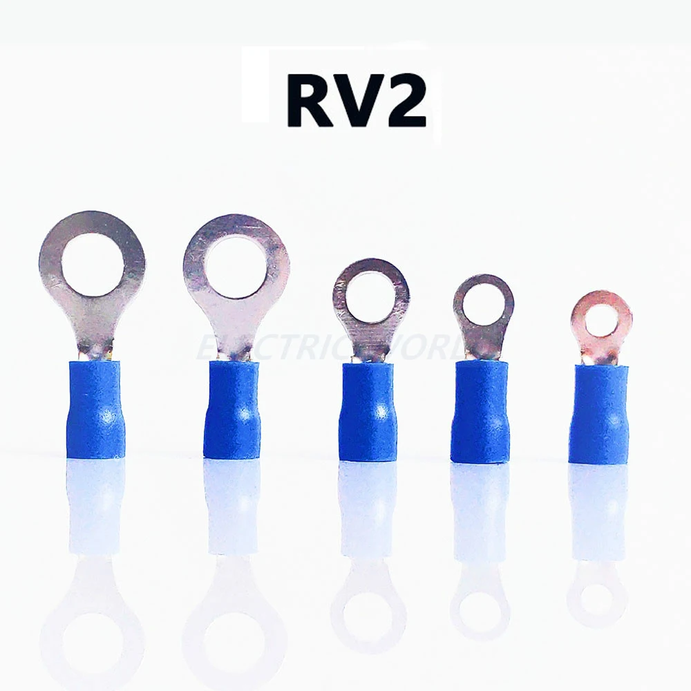 100 шт проволочный соединитель Кольцо Изолированные клеммные RV2-3 RV2-4 RV2-5 жильный