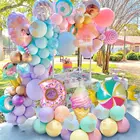 1 комплект, большой пончик, искусственные розовые пончики, фигурка мороженого, набор воздушных шаров для детского дня рождения, для девочек, для дня рождения