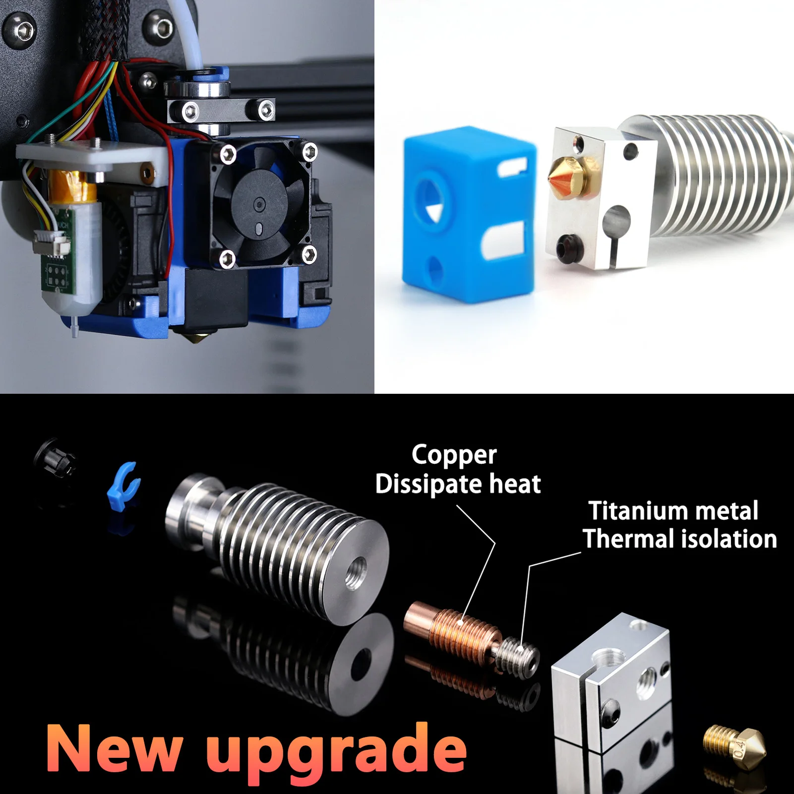 Bimetal Titanium + Copper V6-Crazy Voron Bimetal Radiator kit for E· 3d V6 hot printing 3D printer parts Bimetal Titanium + Copper V6-Crazy Voron Bimetal Radiator kit for E· 3d V6 hot printing 3D printer parts