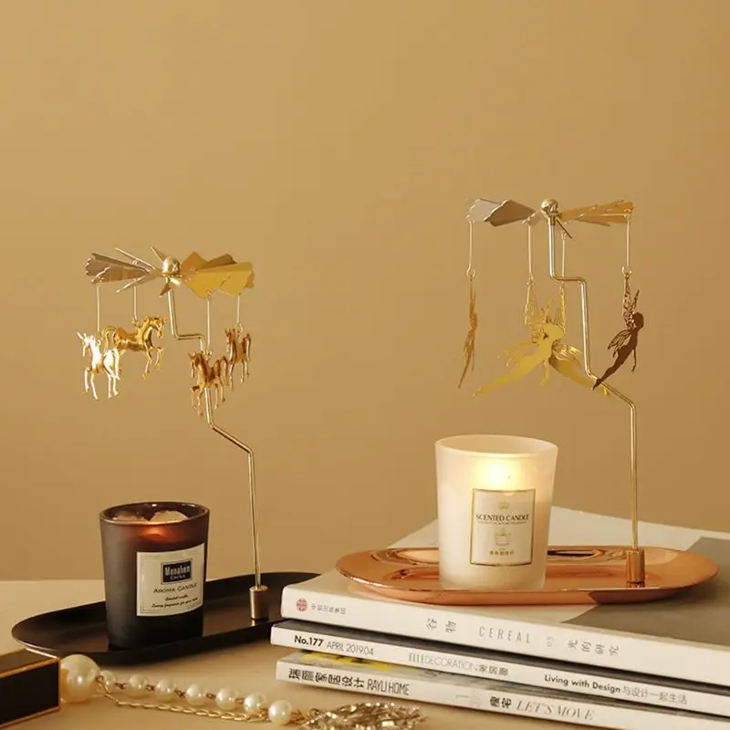 

Rotary Candle Holder Spinning Metal Candle Holder - Spin Around When Candle X3UC