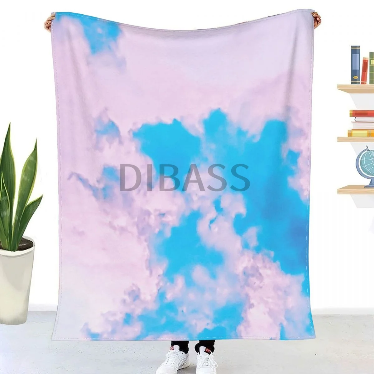 

Vaporware Of Clouds In The Sky Comforter 3D Printed Flannel Throw Blanket