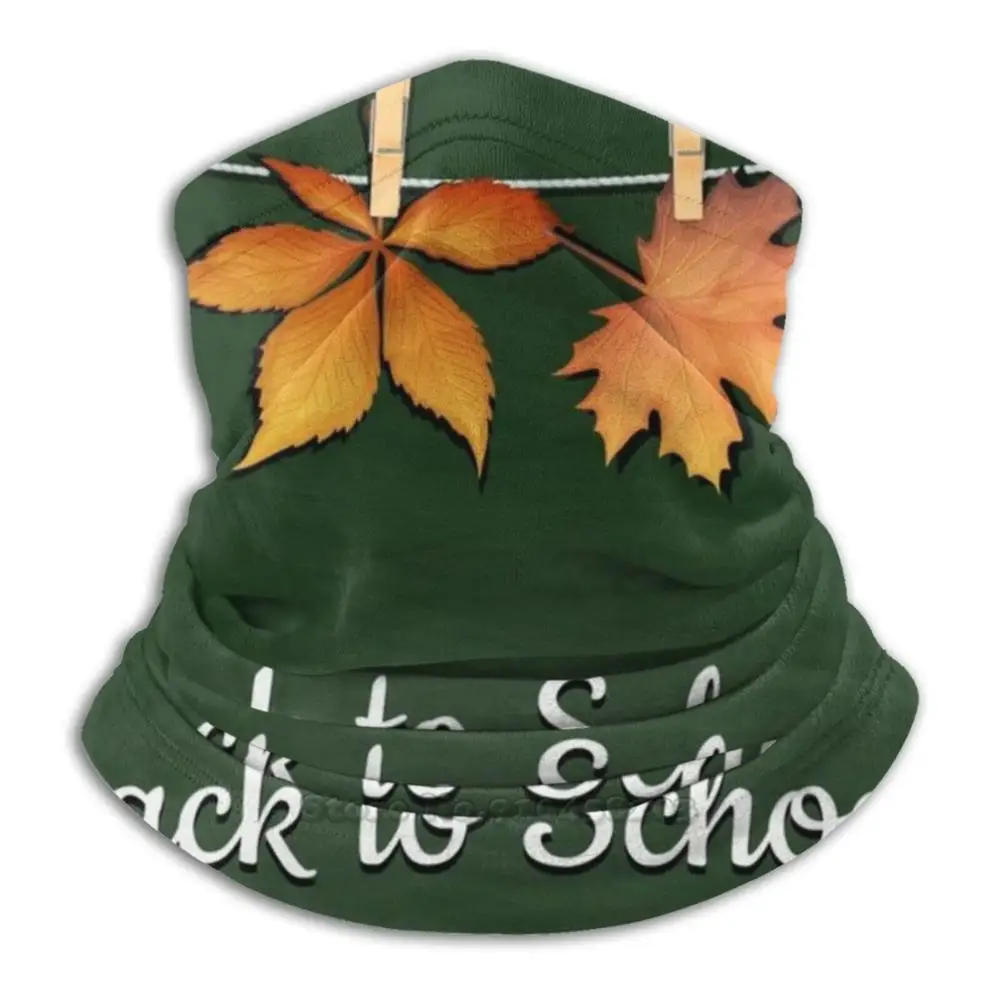

Back To School Background With Blackboard And Autumn Leaves Scarf Bandana Neck Warmer Headband Cycling Mask