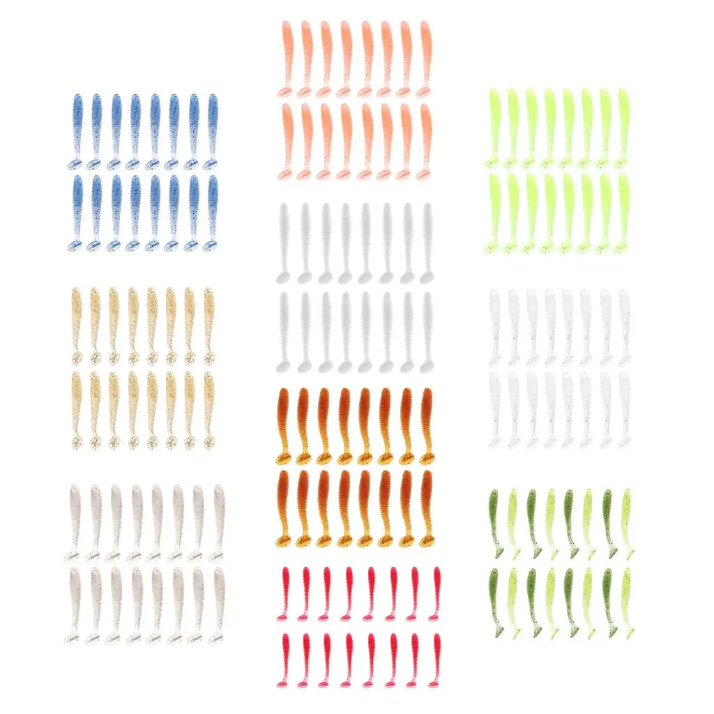 16PCS Worm Fishing Lures Fake Artificial Baits Soft Crank T-tail Fish Tackle for Beginners Anglers | Спорт и развлечения