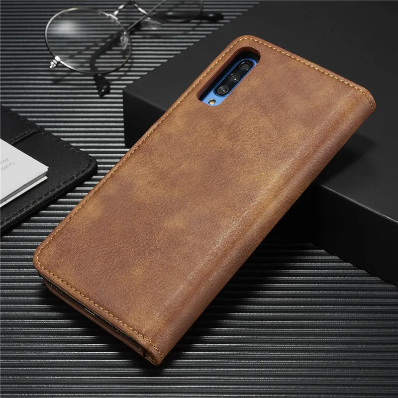 Откидной Чехол для samsung Galaxy A70 A50 A40 A30 A20 A10 Магнитный класса люкс из искусственной кожи Подставка бумажник съемный 2 в 1 карты Чехол