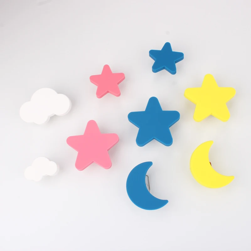 

Punch-free Children's Room Wardrobe Small Handle Star White Cloud Moon Cabinet Door Drawer Anti-collision Cute Cartoon Handle