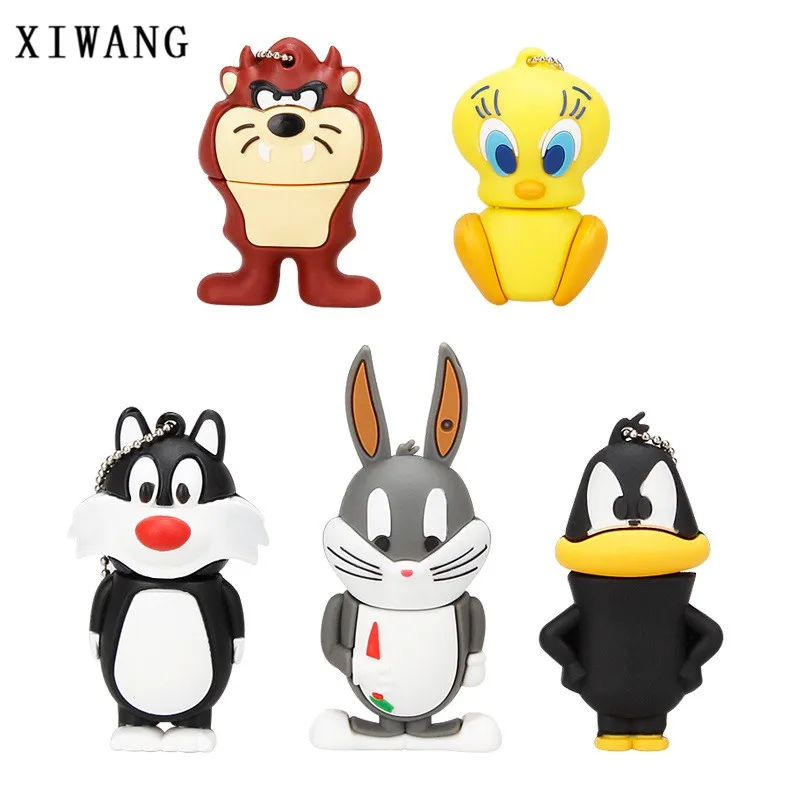 Мультфильм Кот/утка/Лев/Кролик/ворона животных серии флеш-диск usb 2,0 128 ГБ 8 ГБ 16 ГБ флеш-накопитель 32 Гб 64 Гб Флешка usb карта памяти