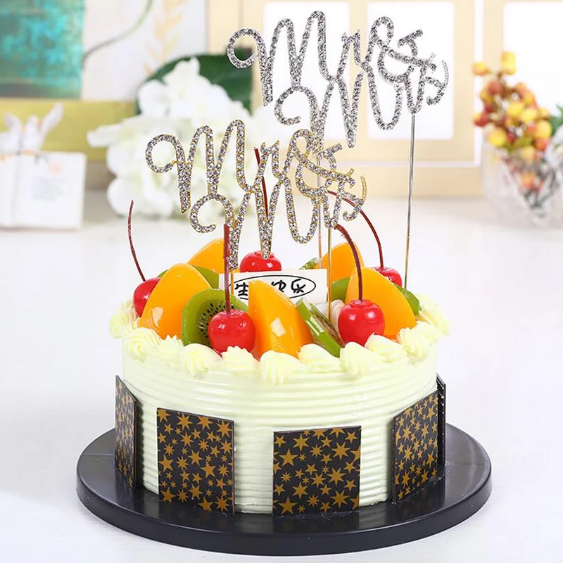 1 шт. Очаровательная Алфавит bling кристалл алмаза Вставка карты торт украшение