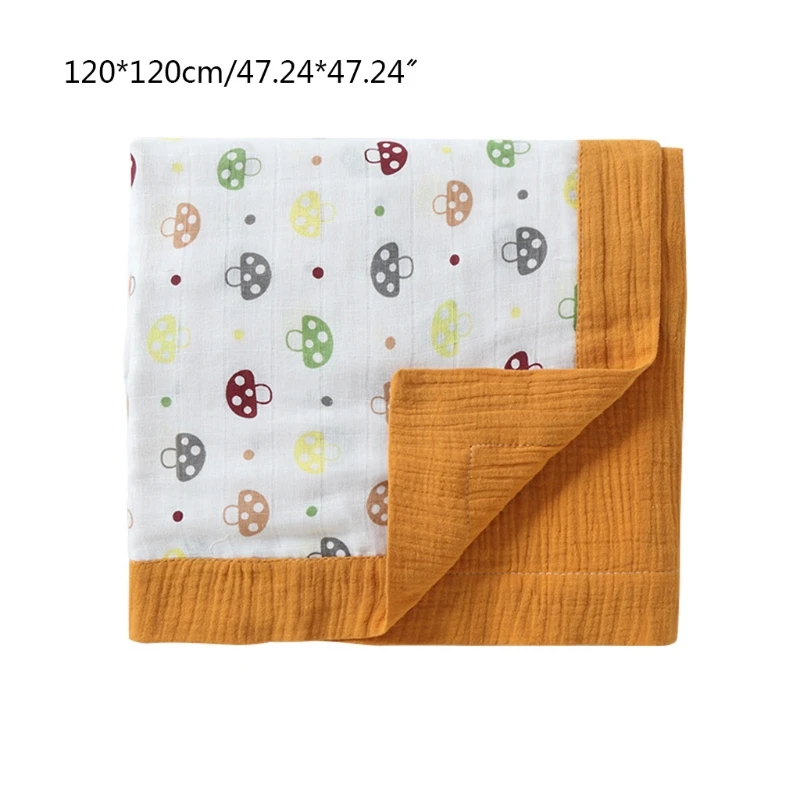 

W3JF 120x120cm Baby Gauze Blanket Newborn Soft Six Layers Pure Cotton Swaddle Wrap
