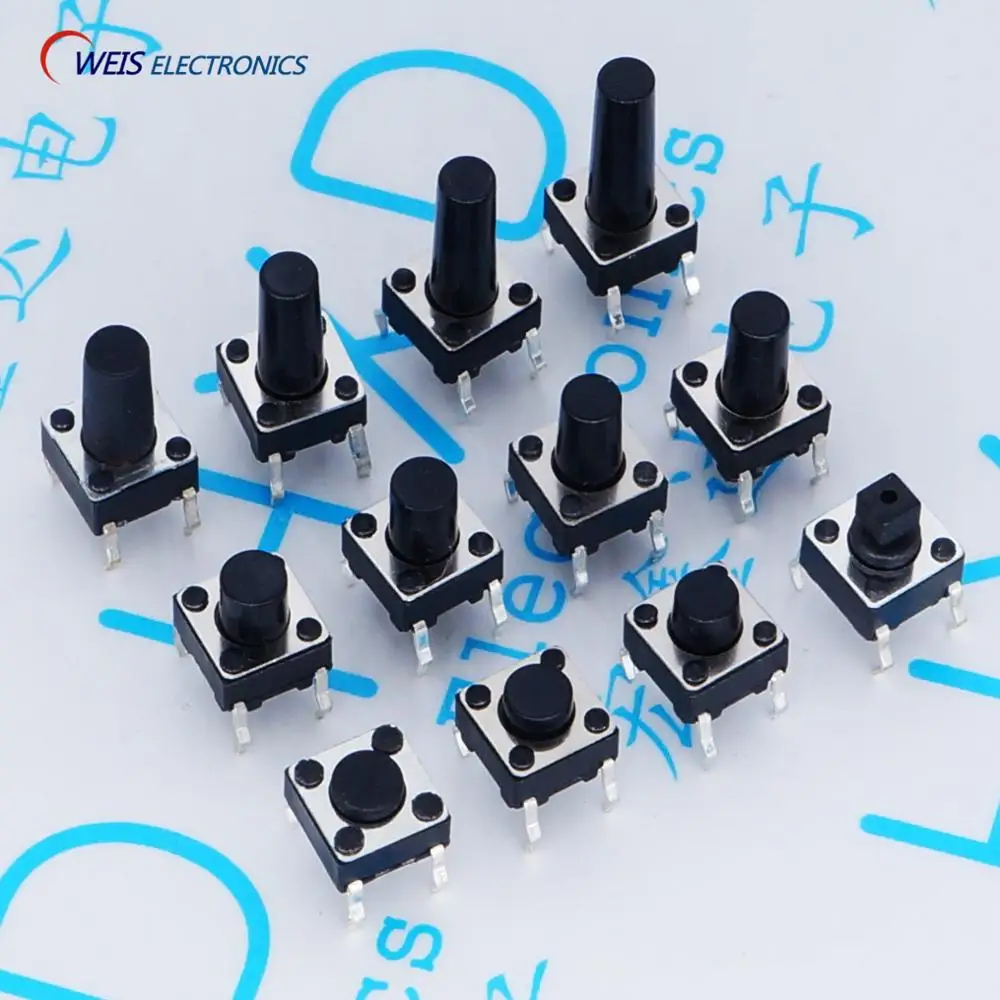

1000 шт. 6x6x13 мм 6*6*13 мм 6x6 мм 13H переключатели Тактильный кнопочный переключатель хорошего качества