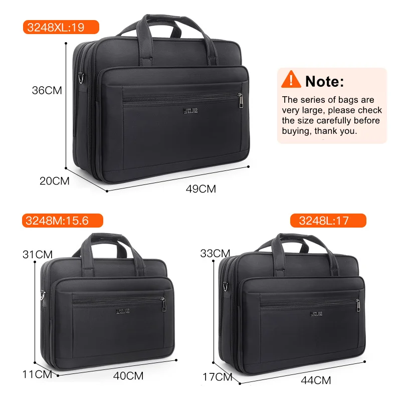 oyixinger super large capacity men briefcase waterproof oxford shoulder bag for 15 17 19 inch macbook air pro business briefcase free global shipping