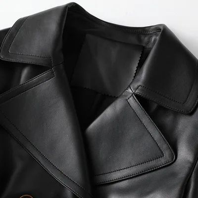 Chaqueta de cuero de oveja Real de moda para mujer, nuevo