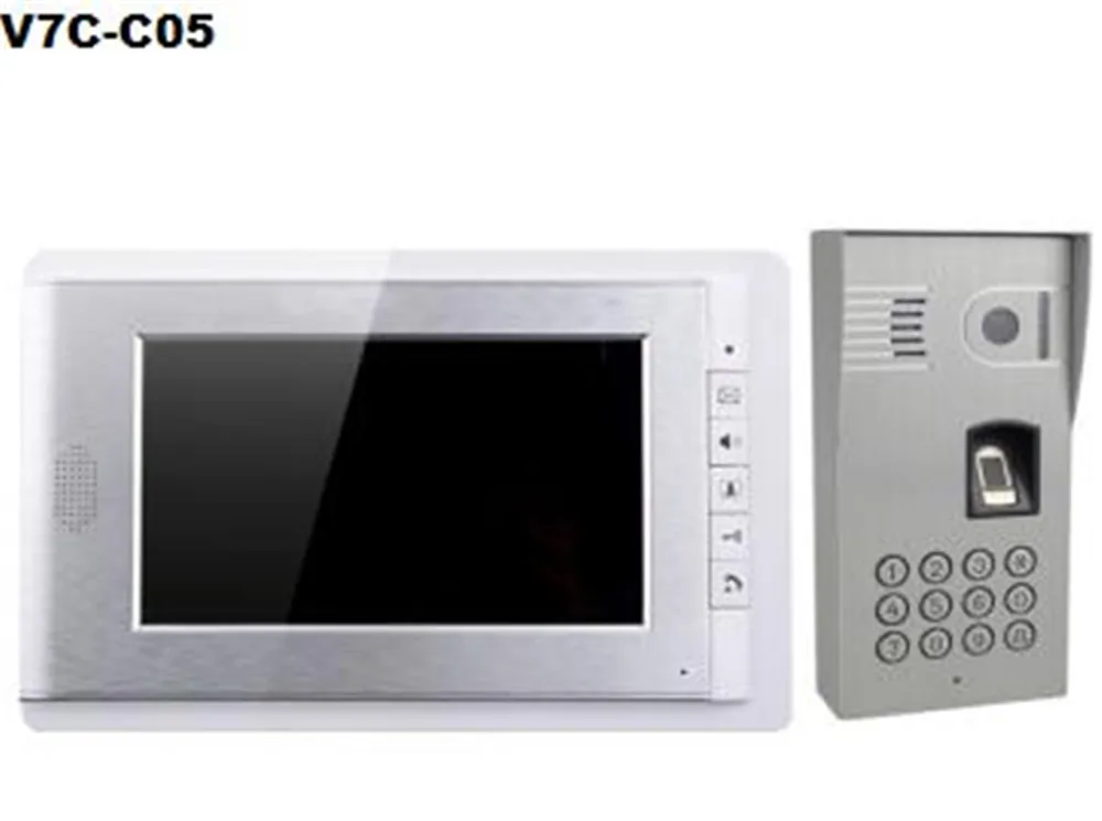 7 Inch Moitor 600TVL  Two Way Intercom ID Card Password/Fingerprint Access Control System V70C-05