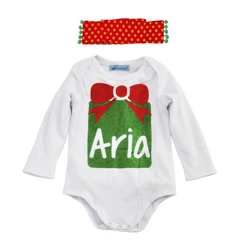 Рождественские боди с длинными рукавами для девочек одежда детские комбенизоны
