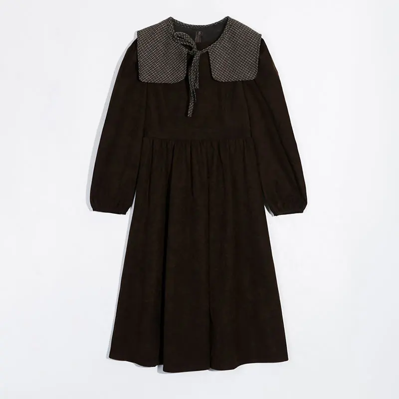 

XITAO Drawstring Pleated Dress Fashion New Women Full Sleeve Goddess Fan Casual Style Loose Pullover Patchwork 2020 Dress ZY3637