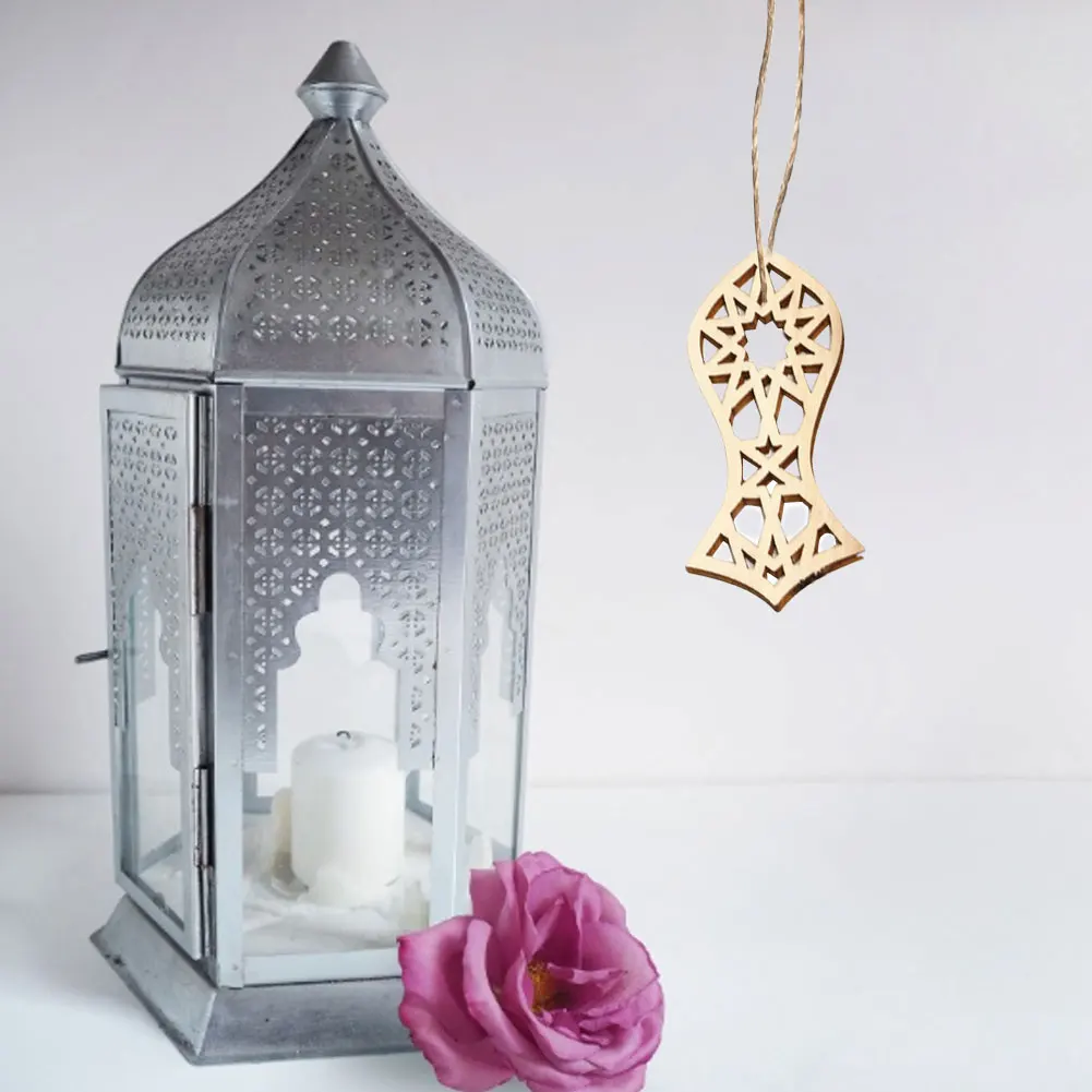 

EID Wooden Pendant Eid Mubarak Ramadan Decoration For Home Islamic Muslim Party Decor Kareem Hanging Ornaments Crafts 10PCS