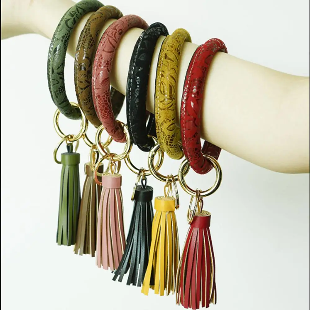 Женский браслет брелок MANILAI большой круглый Леопардовый Браслет из