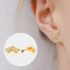 1 шт., серьги-гвоздики из нержавеющей стали золотого и серебряного цвета