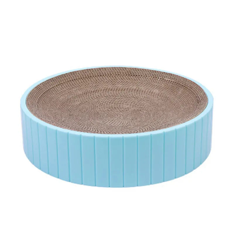 

Cat Round Scratcher board Plastic Outside Paper Toys For Cats With Free Catnip Grinding Nails Protect Furniture Pet Products