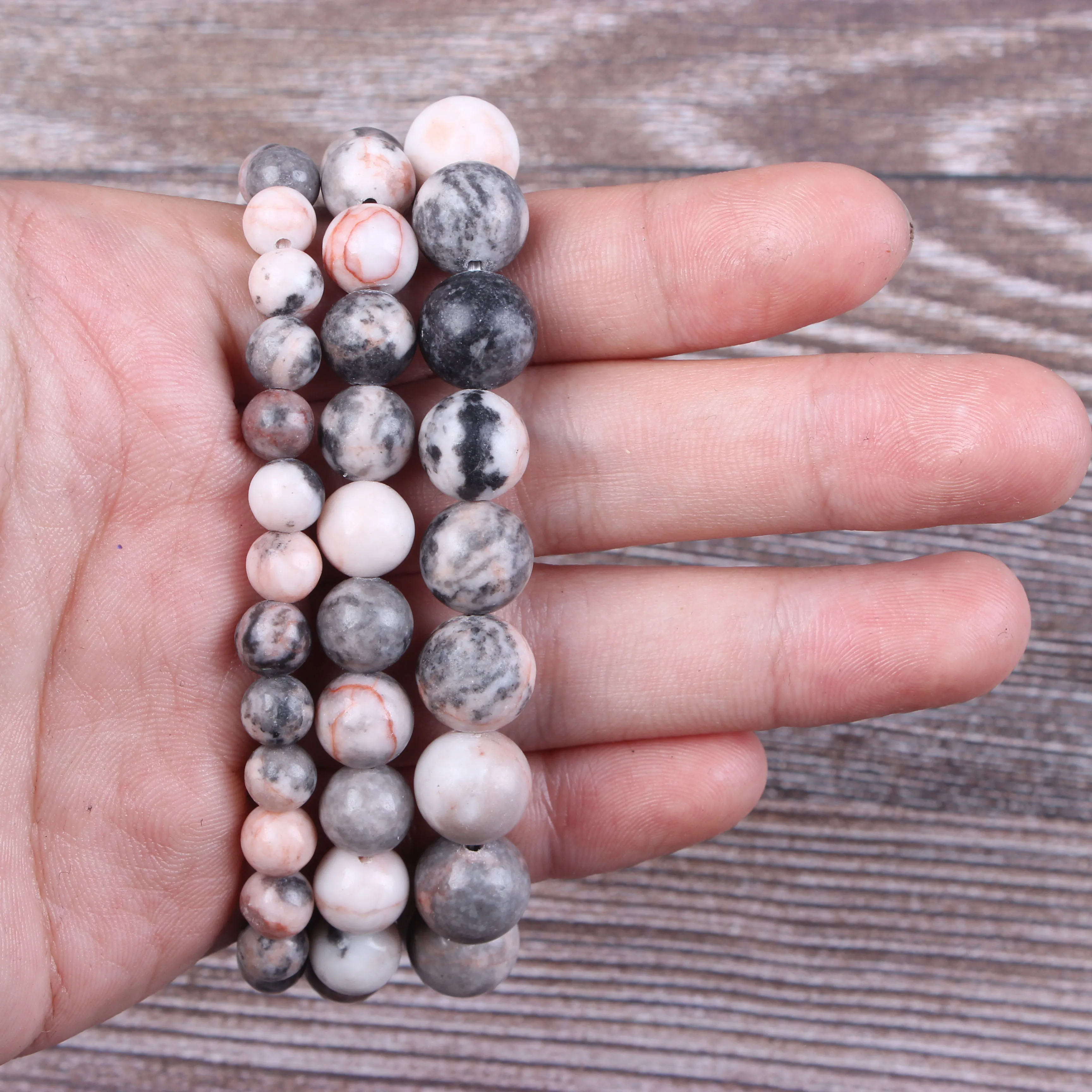 

Fashion jewelry 6 / 8 / 10mm miscellaneous stone bracelet natural jewelry beads are suitable for men's and women's accessories