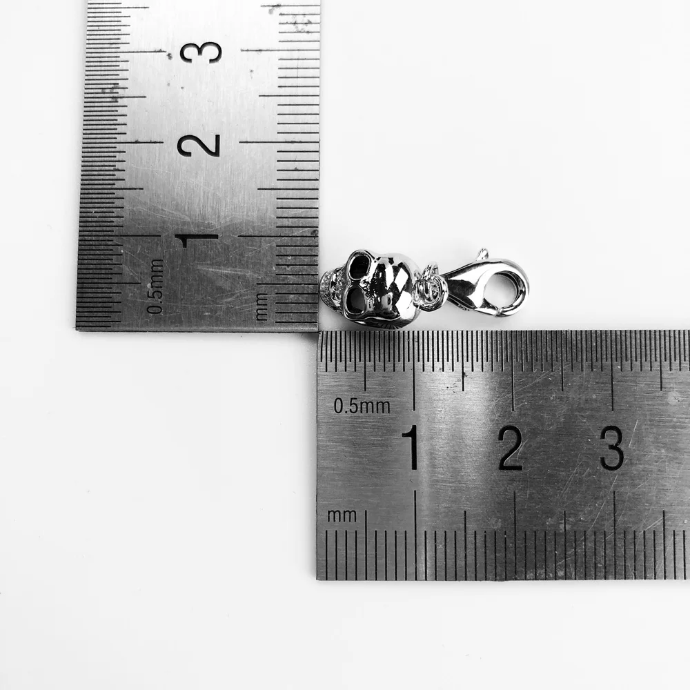 Серебро/золото/Роза Золотые талисманы череп 925 стерлингового серебра подвески в