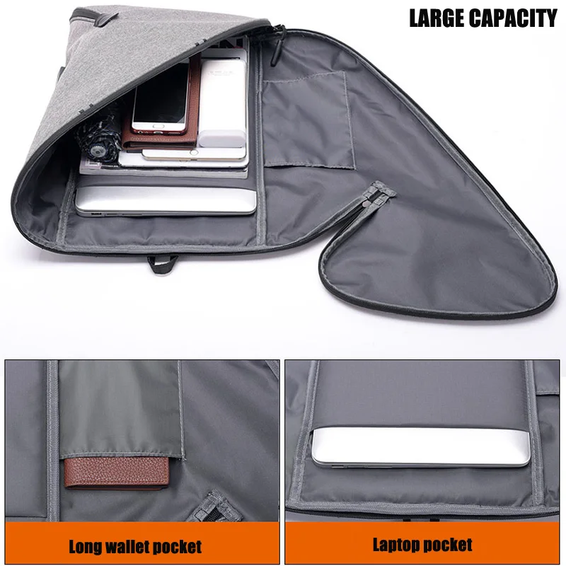 Fashion men's laptop backpack casual business travel bag USB charging interface large capacity(GH0818) | Багаж и сумки