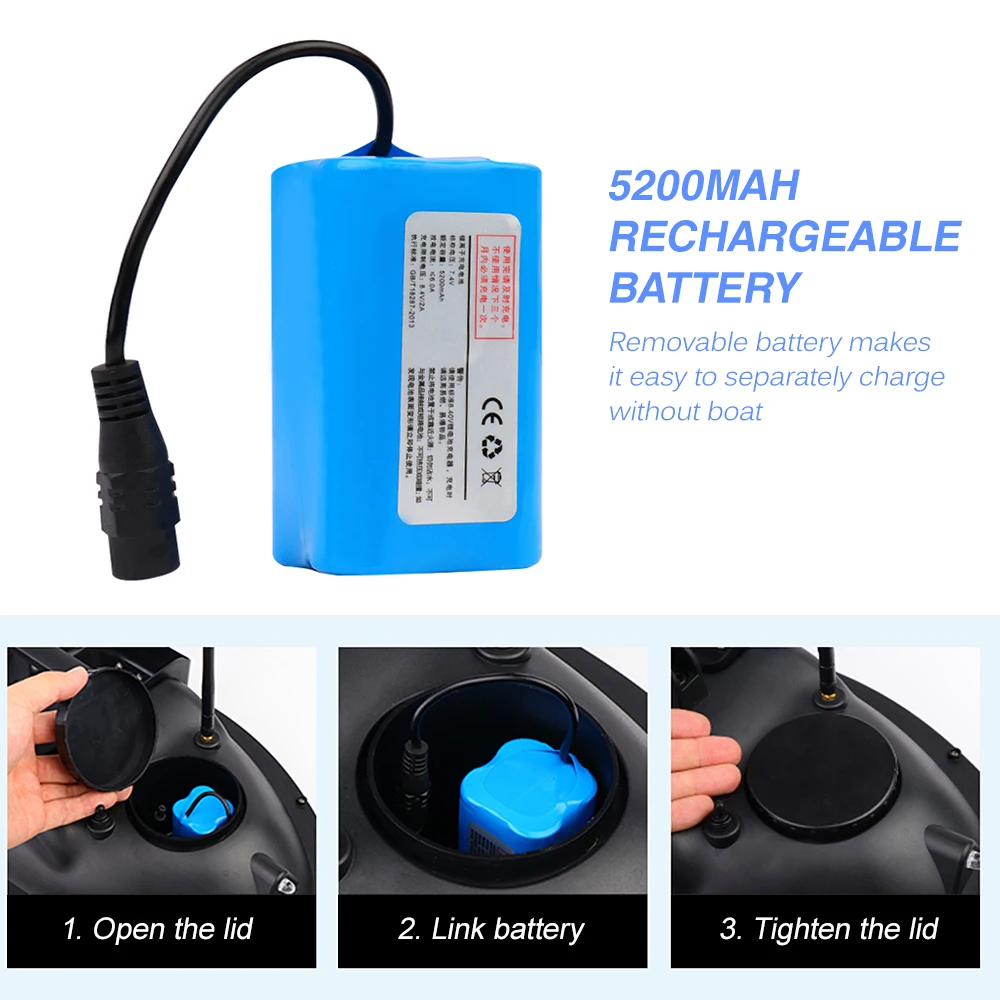 Радиоуправляемая лодка для рыбалки 3 контейнера приманки с функцией