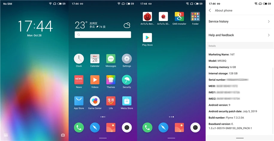 Meizu 16T VOLTE 4 аппарат не привязан к оператору сотовой связи 6G/8G 128G/256 г Snapdragon 855 Octa Core 6," FHD+ безрамочный экран с Экран 3 задних Камера сотовый телефон