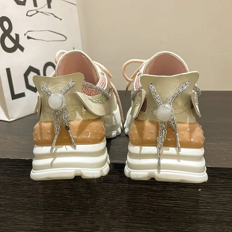 

Bling Sneakers Women Platform Shoes Basket Femme New Designer Crystal Height Increasing Ladies Trainers Chunky Sneakers Woman