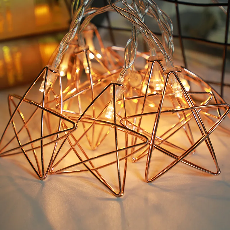 Ретро Фея металлический вырез звезды геометрической формы капля батарея