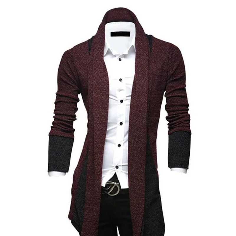 Мужской свитер тонкий длинный рукав вязаный кардиган Тренч куртки бизнес Топ