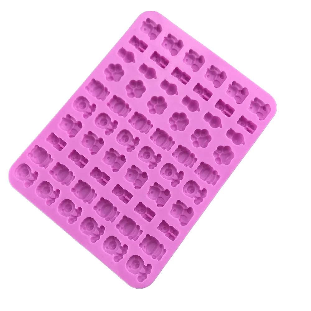 60 полость маленькие животные шоколадная силиконовая форма помадка инструмент