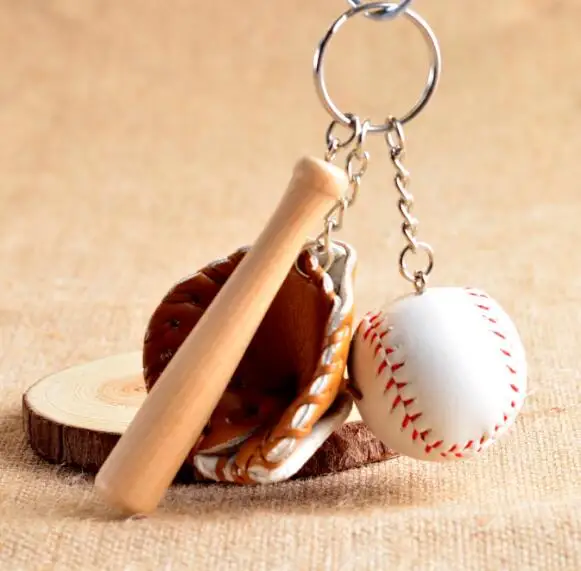 Бейсбольные перчатки деревянные брелоки летучая мышь мини софтбол Бейсбол