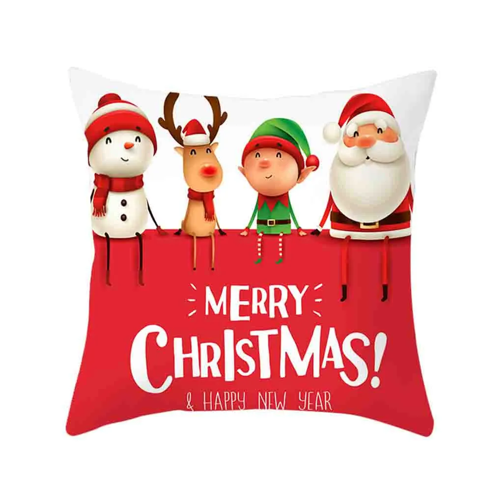 45*45 см веселый рождественский Чехол на подушку чехол с мультяшным Санта Клаусом