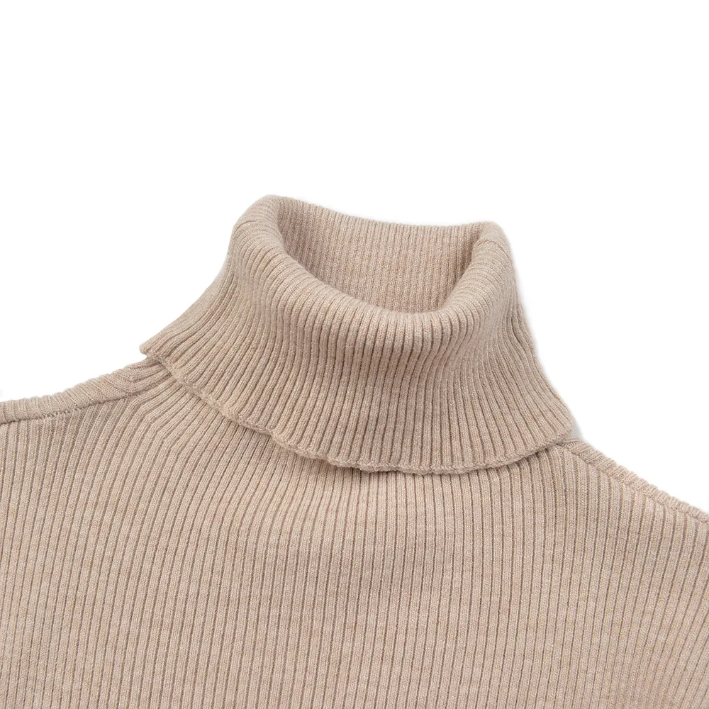 Свитер женский осенне-зимний вязаный с высоким воротом | Женская одежда