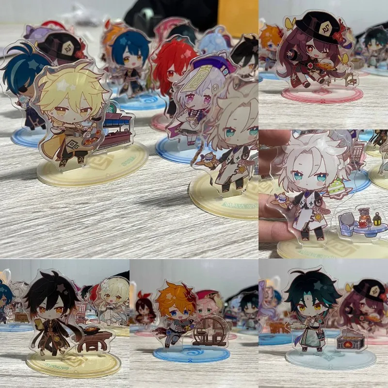

Popular Anime Genshin Impact Cute Acrylic Stand Model Toy Hutao Xiao Gorou Thoma Kazuha Ayaka Action Figure Desk Decor Xmas Gift