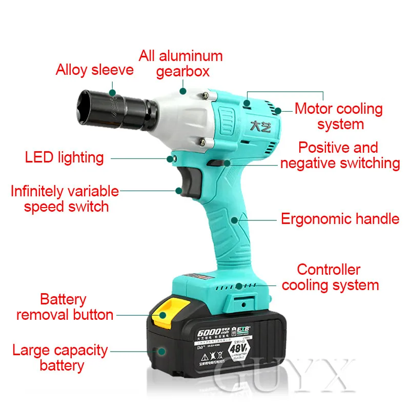 

Brushless electric wrench lithium battery charging car impact wrench pedicure Wrench tool