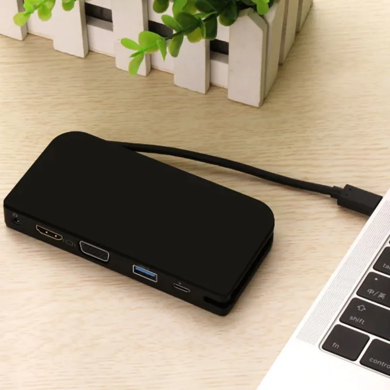 Usb-хаб C 6 в 1 Thunderbolt 3 type адаптер док-станция USB 0 порт 4K HDMI 1080P VGA для Macbook Pro Ethernet Аудио