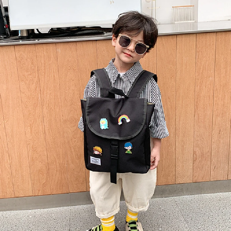 Baby Kindergarten Schoolbag Cute Cartoon Badge Personality Flip Small Primary School Backpack Children Backpack for Girls Boys