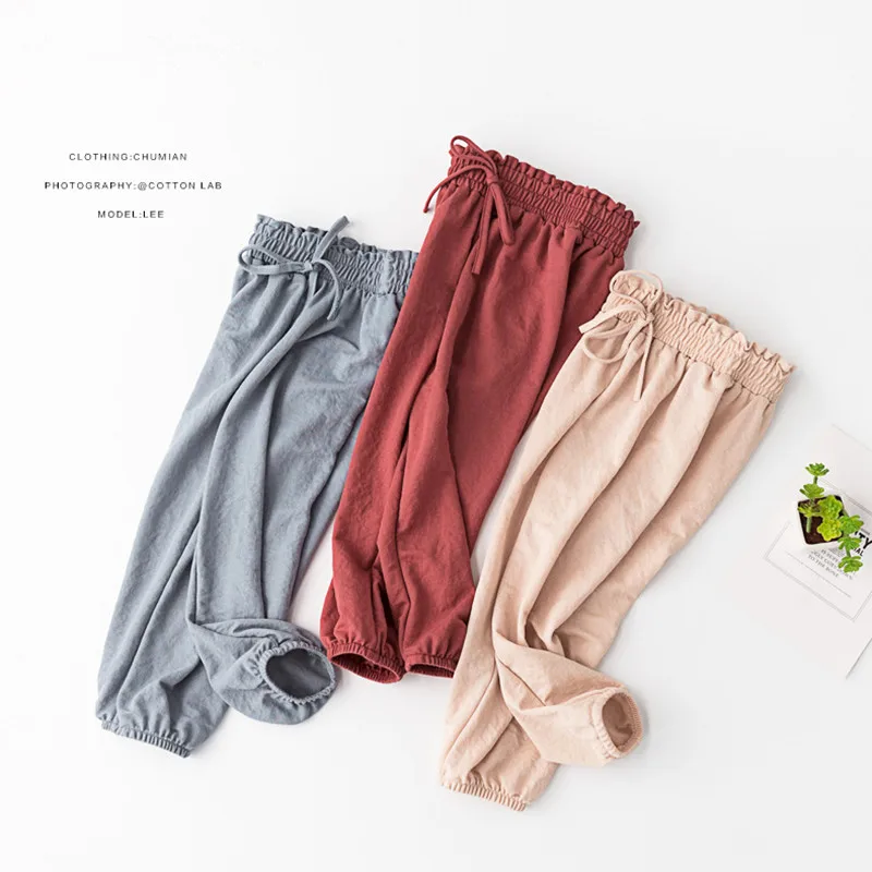 

Girls Summer Pants Bamboo Anti-Mosquito Pants New Kids Casual Long Harem Pants Baby Clothes