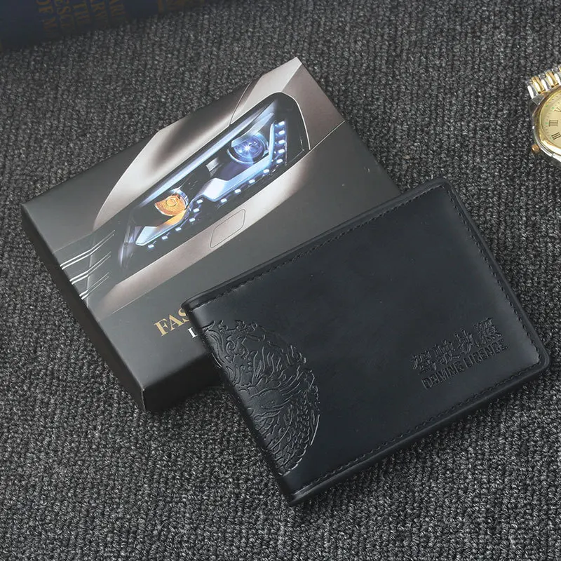 

Ultra Thin Driver License Bag Dragon Print PU leather Cover For Car Driving Documents ID Credit Card Holder Travel wallet Case
