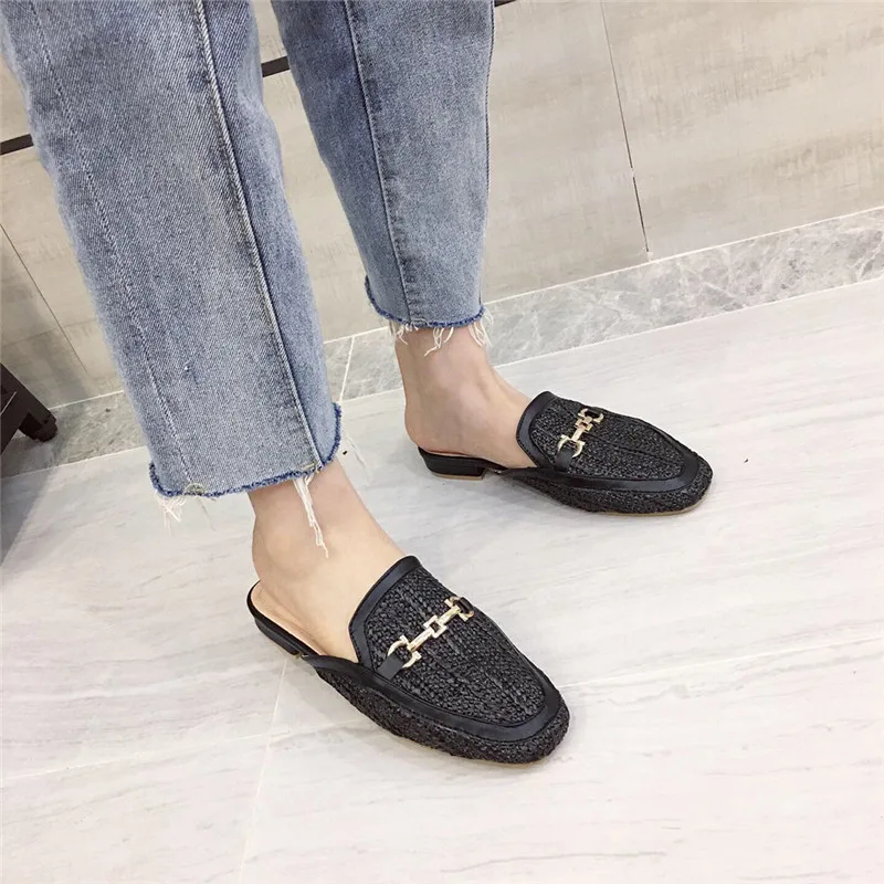 Wellwalk/брендовые туфли без задника с пряжкой; женские тапочки на плоской подошве; женская обувь без шнуровки; соломенная обувь; лоферы; женские тапочки с единорогом