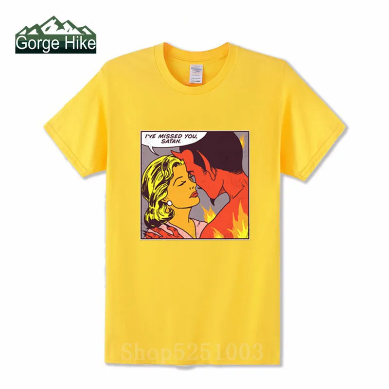 Мужская футболка с мангой сатана чувством юмора и любви в стиле хип-хоп манга |