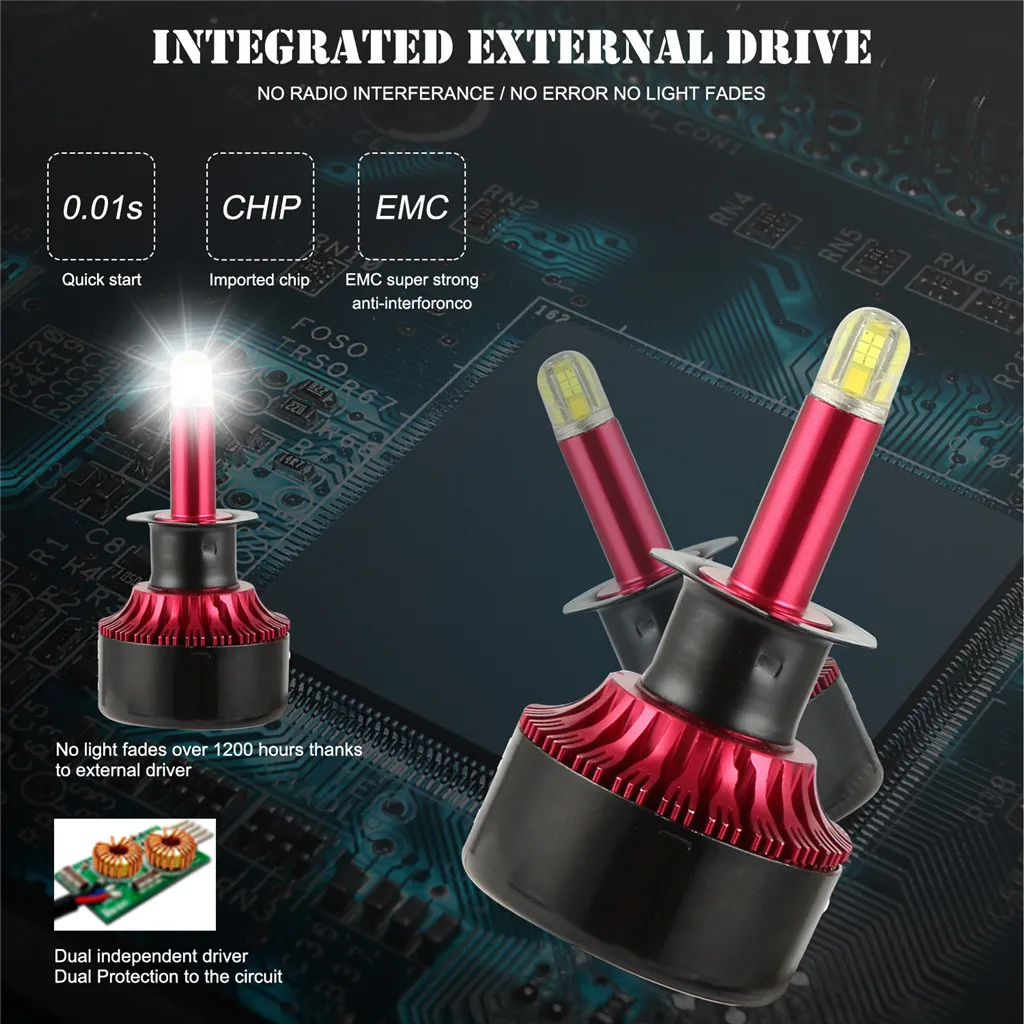 Новые 8 по бокам 3D светодиодный фар Conversion Kit 120 Вт 18000LM высокое Мощность 6000K H1 360