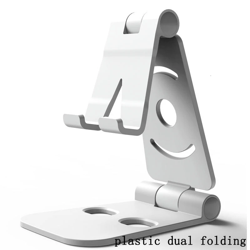 white plastic fold SeenDa Универсальный Регулируемый держатель для мобильного телефона для iPhone Huawei Xiaomi пластиковая подставка для телефона настольная подставка для планшета металлическая подставка для рабочего стола - Цвет: white plastic fold