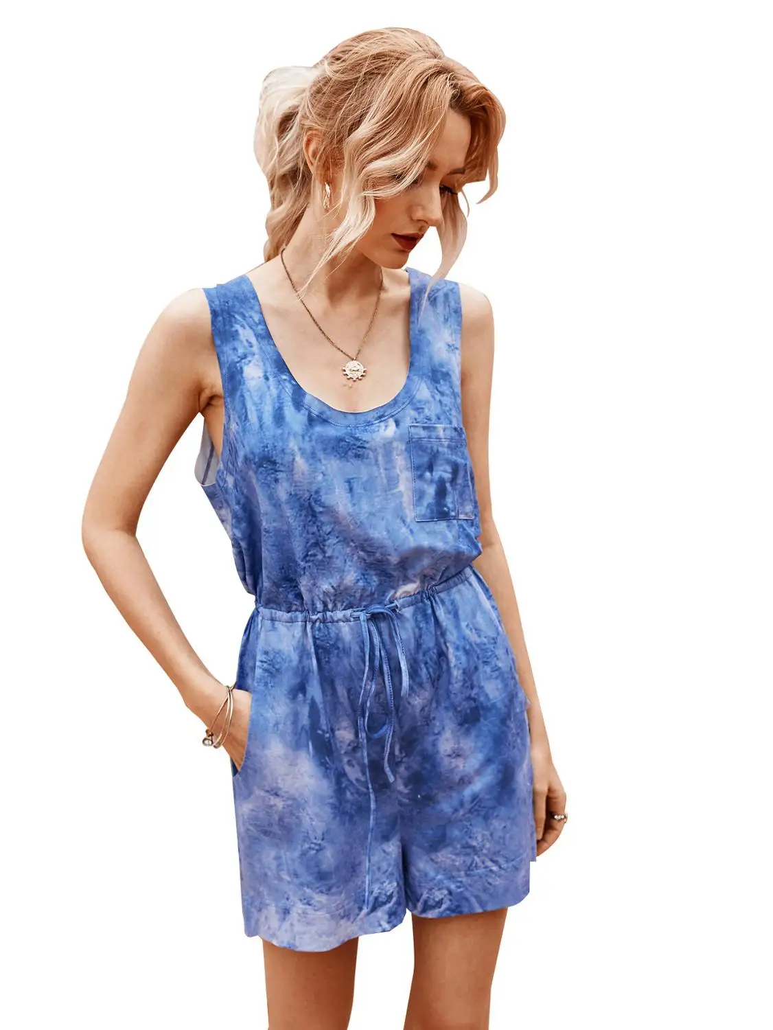 Женское мини-платье с цветочным принтом коротким рукавом и вырезом-лодочкой |